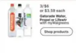 Walgreens Gatorade Water, Propel or Lifewtr offer