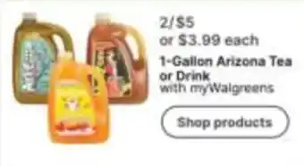 Walgreens Arizona Tea or Drink offer