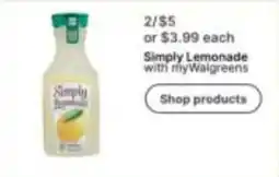 Walgreens Simply Lemonade offer