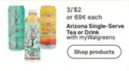 Walgreens Arizona Single-Serve Tea or Drink offer