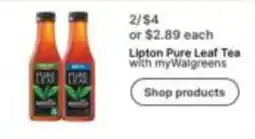 Walgreens Lipton Pure Leaf Tea offer