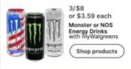 Walgreens Monster or NOS Energy Drinks offer