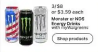 Walgreens Monster or NOS Energy Drinks offer