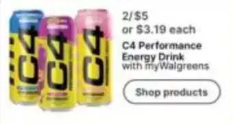 Walgreens C4 Performance Energy Drink offer