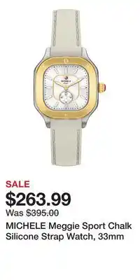 Nordstrom MICHELE Meggie Sport Chalk Silicone Strap Watch, 33mm offer