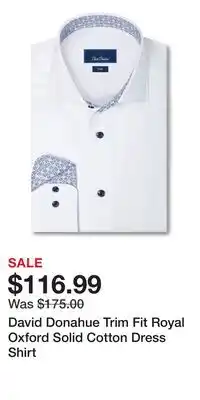 Nordstrom David Donahue Trim Fit Royal Oxford Solid Cotton Dress Shirt offer
