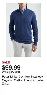 Nordstrom Peter Millar Comfort Interlock Organic Cotton Blend Quarter Zip Pullover offer