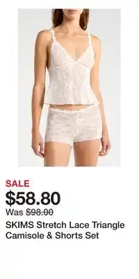 Nordstrom SKIMS Stretch Lace Triangle Camisole & Shorts Set offer