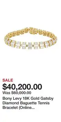 Nordstrom Bony Levy 18K Gold Gatsby Diamond Baguette Tennis Bracelet (Online Trunk Show) offer