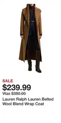 Nordstrom Lauren Ralph Lauren Belted Wool Blend Wrap Coat offer