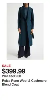 Nordstrom Reiss Rene Wool & Cashmere Blend Coat offer