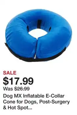 Petsmart Dog MX Inflatable E-Collar Cone for Dogs, Post-Surgery & Hot Spot Healing, Blue, Multiple Sizes offer