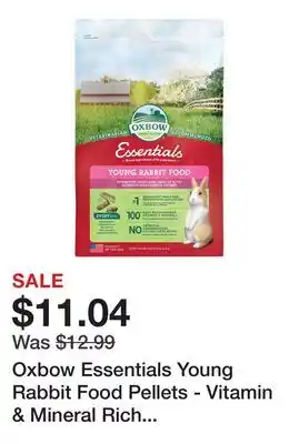 Petsmart Oxbow Essentials Young Rabbit Food Pellets - Vitamin & Mineral Rich Diet for Young Rabbits 5-10 Lbs offer