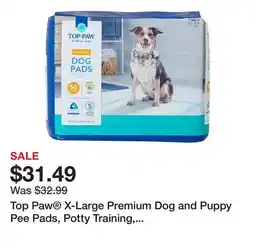 Petsmart Top Paw X-Large Premium Dog and Puppy Pee Pads, Potty Training, 28 x 34, Unscented, 50 Count offer