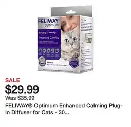 Petsmart FELIWAY Optimum Enhanced Calming Plug-In Diffuser for Cats - 30 Day Starter Kit with 48mL Refill offer