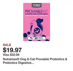 Petsmart Nutramax Dog & Cat Proviable Probiotics & Prebiotics Digestive Health Supplement, 30 Count offer