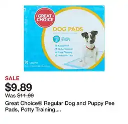 Petsmart Great Choice Regular Dog and Puppy Pee Pads, Potty Training, Unscented, 50 Count offer