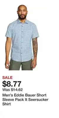 Kohl's Men's Eddie Bauer Short Sleeve Pack It Seersucker Shirt offer