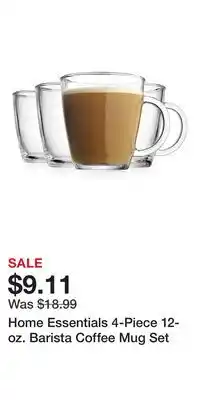 Kohl's Home Essentials 4-Piece 12-oz. Barista Coffee Mug Set offer