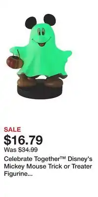 Kohl's Celebrate Together Disney's Mickey Mouse Trick or Treater Figurine Table Decor offer