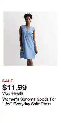 Kohl's Women's Sonoma Goods For Life Everyday Shift Dress offer