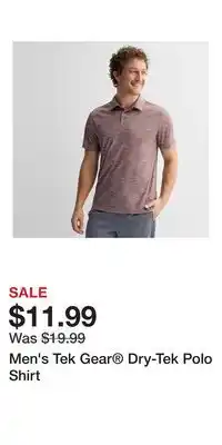Kohl's Men's Tek Gear Dry-Tek Polo Shirt offer