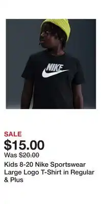 Kohl's Kids 8-20 Nike Sportswear Large Logo T-Shirt in Regular & Plus offer