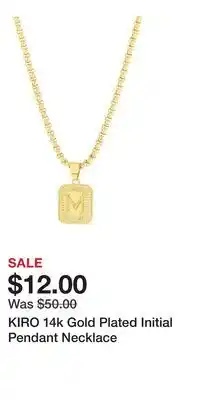 Kohl's KIRO 14k Gold Plated Initial Pendant Necklace offer