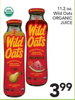 Pete's Fresh Market Wild Oats ORGANIC JUICE offer