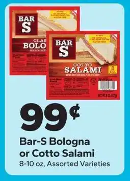 Save a Lot Bar-S Bologna or Cotto Salami offer