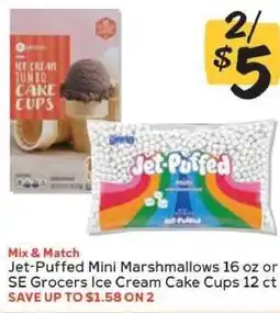 Winn Dixie Jet-Puffed Mini Marshmallows or SE Grocers Ice Cream Cake Cups offer