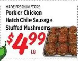 Rouses Pork or Chicken Hatch Chile Sausage Stuffed Mushrooms offer