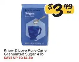 Winn Dixie Know & Love Pure Cane Granulated Sugar 4 lb offer