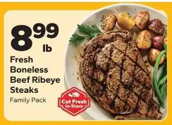 Save a Lot Fresh Boneless Beef Ribeye Steaks offer