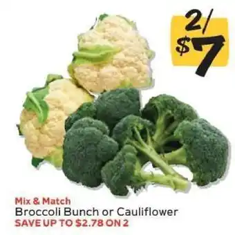 Winn Dixie Broccoli Bunch or Cauliflower offer