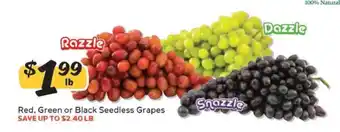 Winn Dixie Red, Green or Black Seedless Grapes offer