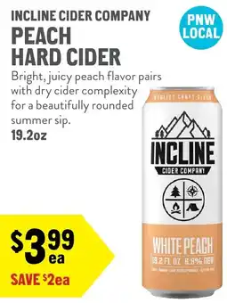 New Seasons Market Incline cider company peach hard cider offer