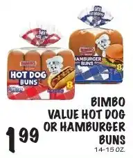 Foodarama Bimbo value hot dog or hamburger buns offer