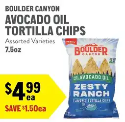 New Seasons Market Boulder Canyon avocado oil tortilla chips offer