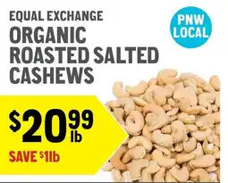 New Seasons Market Equal Exchange organic roasted salted cashews offer