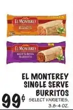 Foodarama El Monterey single serve burritos offer