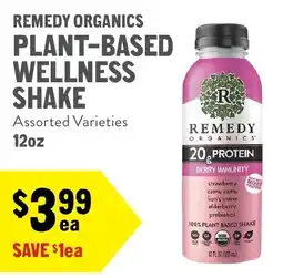 New Seasons Market Remedy Organics plant-based wellness shake offer