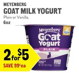 New Seasons Market Meyenberg goat milk yogurt offer