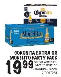 Foodarama Coronita Extra or Modelito Party Pack offer