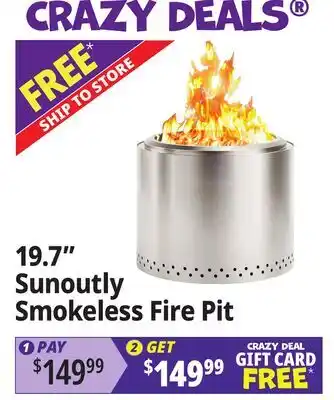 Ocean State Job Lot 19.7 Sunoutly Smokeless Fire Pit offer