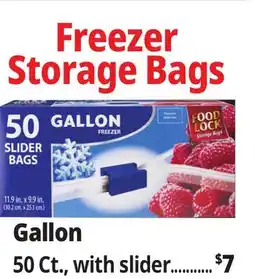 Ocean State Job Lot Food Lock Easy Slider Gallon Freezer Storage Bags 50 Count offer