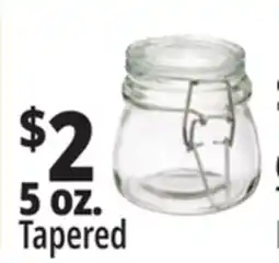 Ocean State Job Lot Spice Jar Glass 5oz Tapered with Flip Top Lid offer
