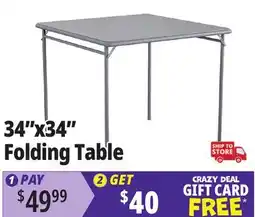 Ocean State Job Lot Cosco Square Vinyl Folding 4-Person Dining Table Gray offer