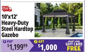 Ocean State Job Lot 10'x12' Heavy-Duty Steel Hardtop Gazebo offer