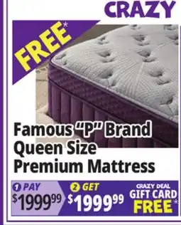 Ocean State Job Lot Famous Maker Ultra-Premium 15.5 Mattress Queen (Floor Model) offer
